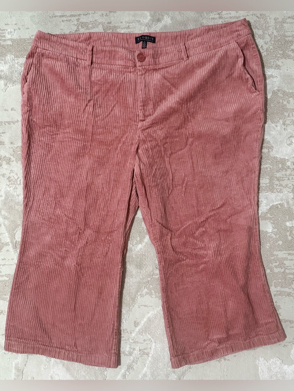 Eloquii Rose Pink Corduroy Crop Pants Women’s Plus Size 26W